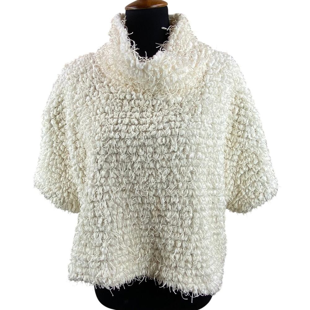 SNOSKINS Textured Sweater Size S Cream Art To Wear Apres Ski Layering